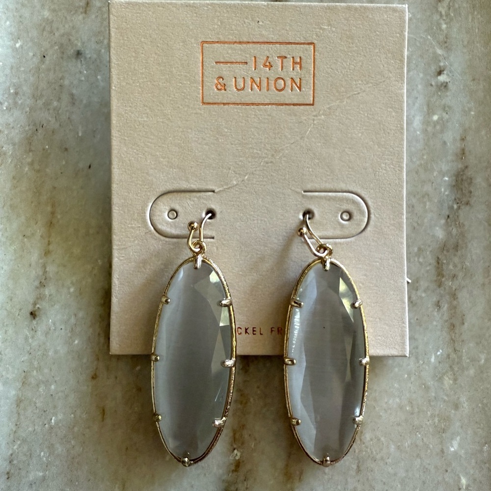 14th & Union Gold and Gray Oval Earrings
